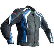 RST R-18 CE Leather Jacket - Black/Blue